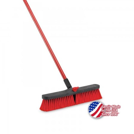 Libman Libman Commercial Push Broom With Resin Block - 18 - Medium-Duty Bristles - 804, PK4 804
